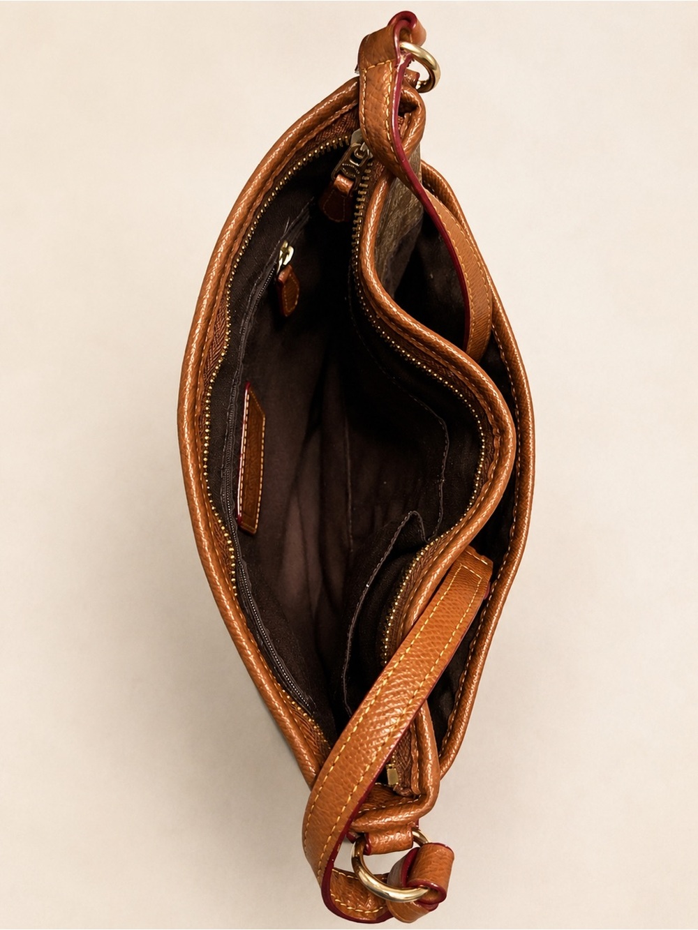 Coach Signature Canvas Crossbody Bag Tan Brown Leather 11.5” - Picture 3 of 10